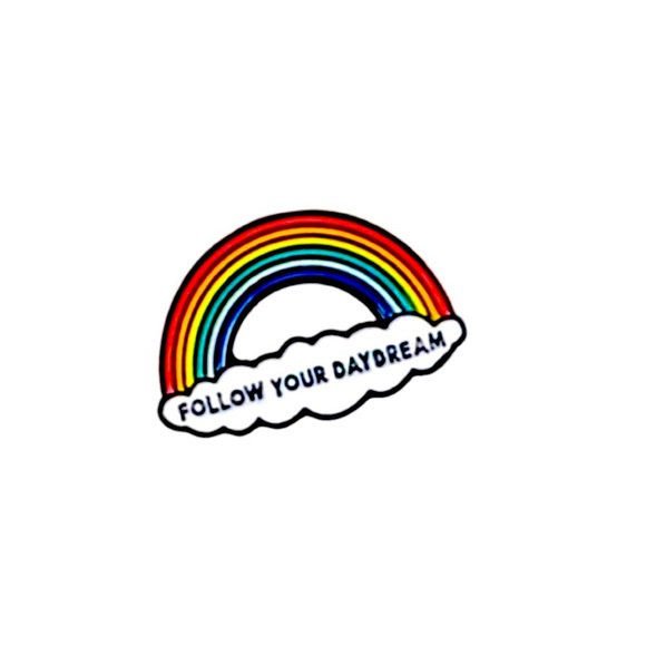 NEW Follow Your Daydream Rainbow Metal Pin - Picture 1 of 5